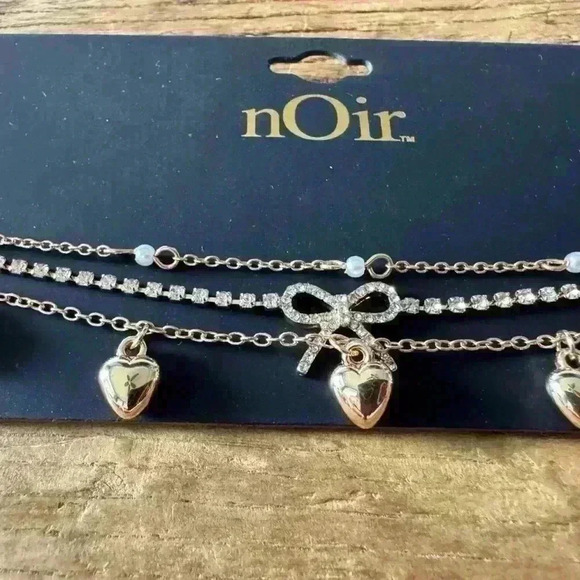 nOir Jewelry Triple Layer Adjustable Gold Choker ~ NEW! - Picture 2 of 2